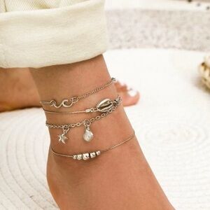 3/$30 🤍 4pcs Seashell Anklet